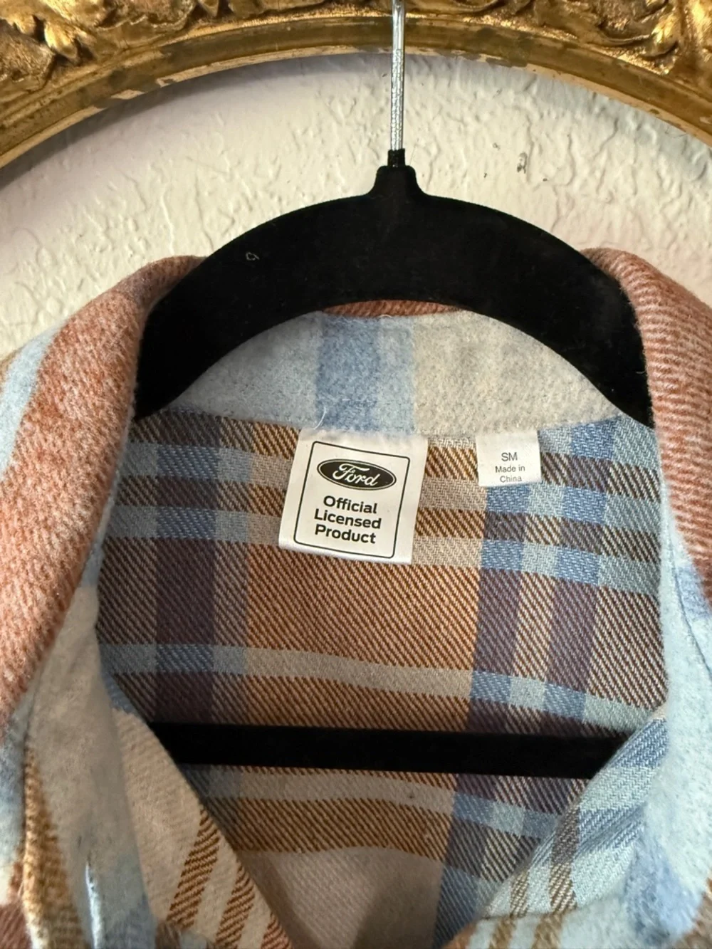 Ford Plaid Shirt Jacket - Light Blue & Brown - Picture 3 of 3